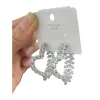 Silver diamond-encrusted heart-shaped earrings, fashionable, simple and versatile ladies' earrings, accessories, earrings, stud earrings, silver needle vintage accessories Item Picture